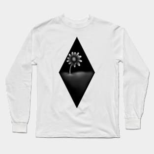 Black And White Flower Long Sleeve T-Shirt